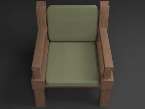 armchai with soft pillows 3D Model