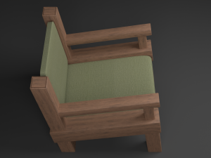 armchai with soft pillows 3D Model