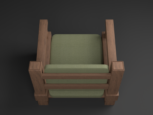 armchai with soft pillows 3D Model