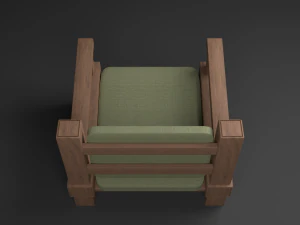 armchai with soft pillows 3D Model