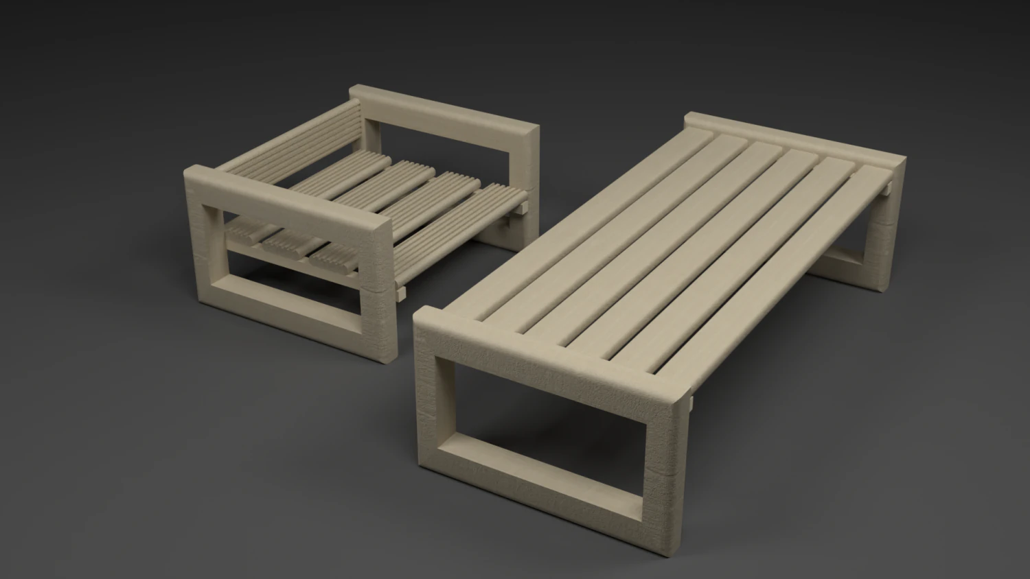 Table and table for the garden 3D Model .c4d .max .obj .3ds .fbx .stl .blend 