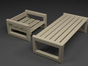 정원용 테이블과 테이블 3D 모델