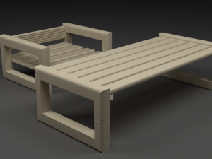 Table and table for the garden 3D 모델