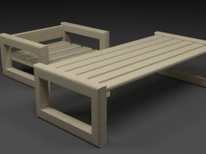Table and table for the garden 3D Model