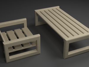 Table and table for the garden 3D 모델