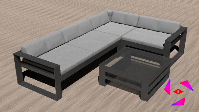 Ofa and coffee table for the terrace Modelo 3D .c4d .max .obj .3ds .fbx .stl .blend 