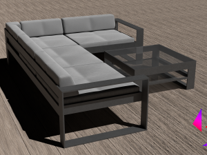 Ofa and coffee table for the terrace Modelo 3D