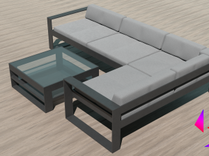 Ofa and coffee table for the terrace Modelo 3D