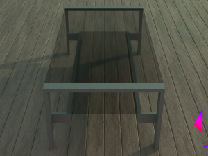 Set of armchair and coffee table Free 3D Model