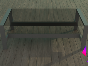 Set of armchair and coffee table Free 3D Model