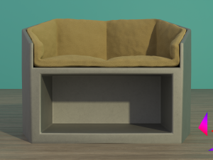 Set of armchair and coffee table Free 3D Model