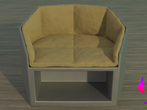 Set of armchair and coffee table Free 3D Model