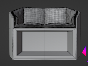 Set of armchair and coffee table Free 3D Model