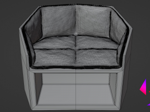 Set of armchair and coffee table Free 3D Model