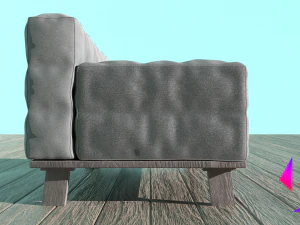 Canap&eacute; en tissu doux Modèle 3D