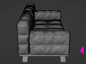 Canap&eacute; en tissu doux Modèle 3D