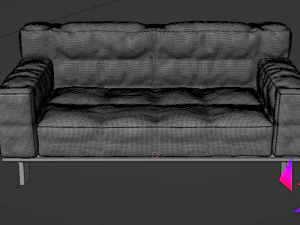 Canap&eacute; en tissu doux Modèle 3D
