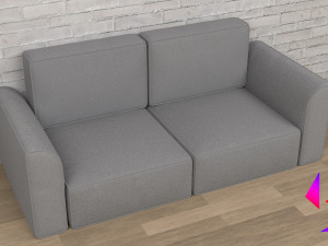 Soft frameless sofa Model 3D