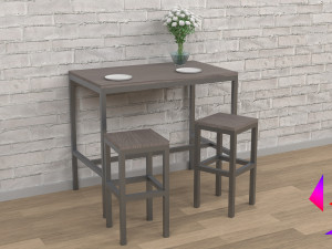 Kitchen table and chair Low-poly 3D 模型