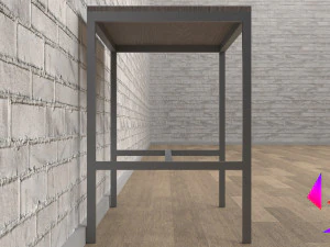 Kitchen table and chair Low-poly 3D Model
