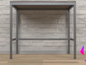 Kitchen table and chair Low-poly 3D Model