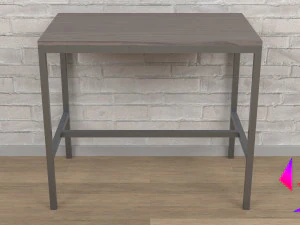 Kitchen table and chair Low-poly 3D Model