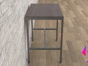 Kitchen table and chair Low-poly 3D Model