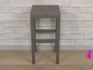 Kitchen table and chair Low-poly 3D Model