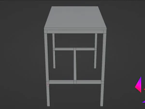 Kitchen table and chair Low-poly 3D Model