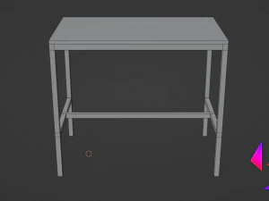 Kitchen table and chair Low-poly 3D Model
