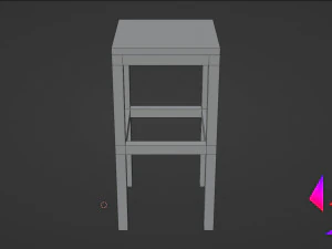Kitchen table and chair Low-poly 3D Model