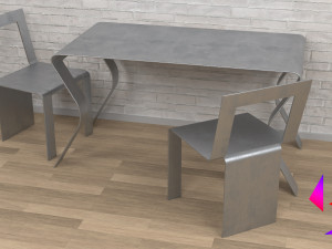 Metal table for the kitchen 3D Models