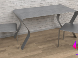 Metal table for the kitchen 3D 모델