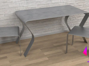 Metal table for the kitchen 3D Model