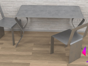 Metal table for the kitchen 3D 모델