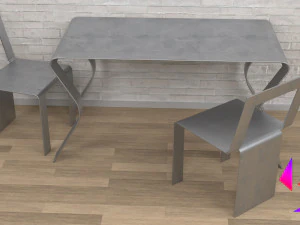 Metal table for the kitchen 3D Model