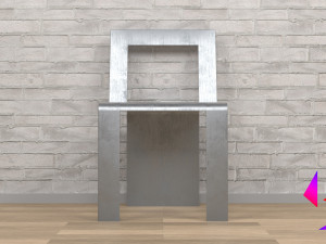 Metal table for the kitchen 3D 모델