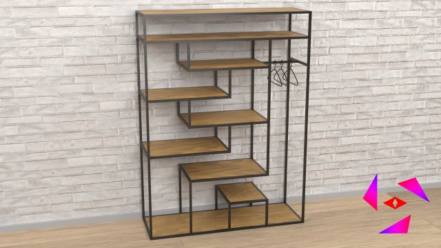 Shelf on the floor with a hanger Modèle 3D .c4d .max .obj .3ds .fbx .stl .blend 