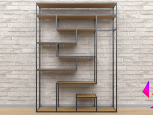 Shelf on the floor with a hanger Modèle 3D