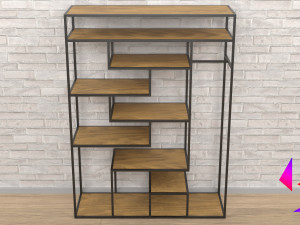 Shelf on the floor with a hanger Modèle 3D