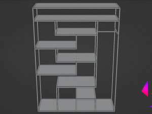 Shelf on the floor with a hanger Modèle 3D