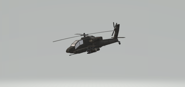 black military helicopter 3D 模型 .c4d .max .obj .3ds .fbx .stl .blend 