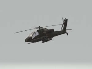 black military helicopter 3D 模型