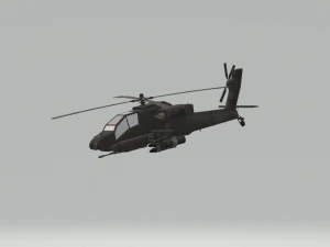 黒い軍用ヘリコプター 3Dモデル