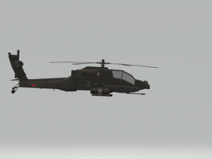 black military helicopter 3D 模型