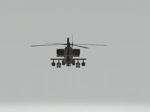 black military helicopter 3D 模型