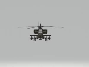 black military helicopter 3D 模型