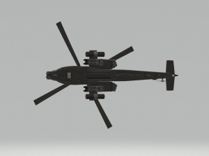 black military helicopter 3D 模型