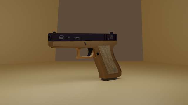 Glock 18 3D Model .c4d .max .obj .3ds .fbx .stl .blend 