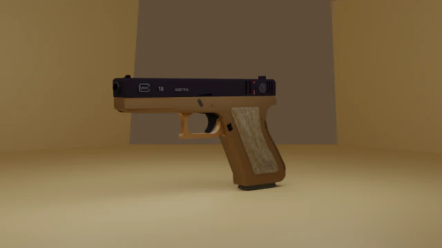 Глок 18 3D Модель .c4d .max .obj .3ds .fbx .stl .blend 